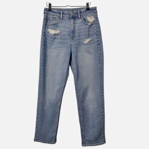 American Eagle Mom Straight Jean Size 10 Stretch Distressed